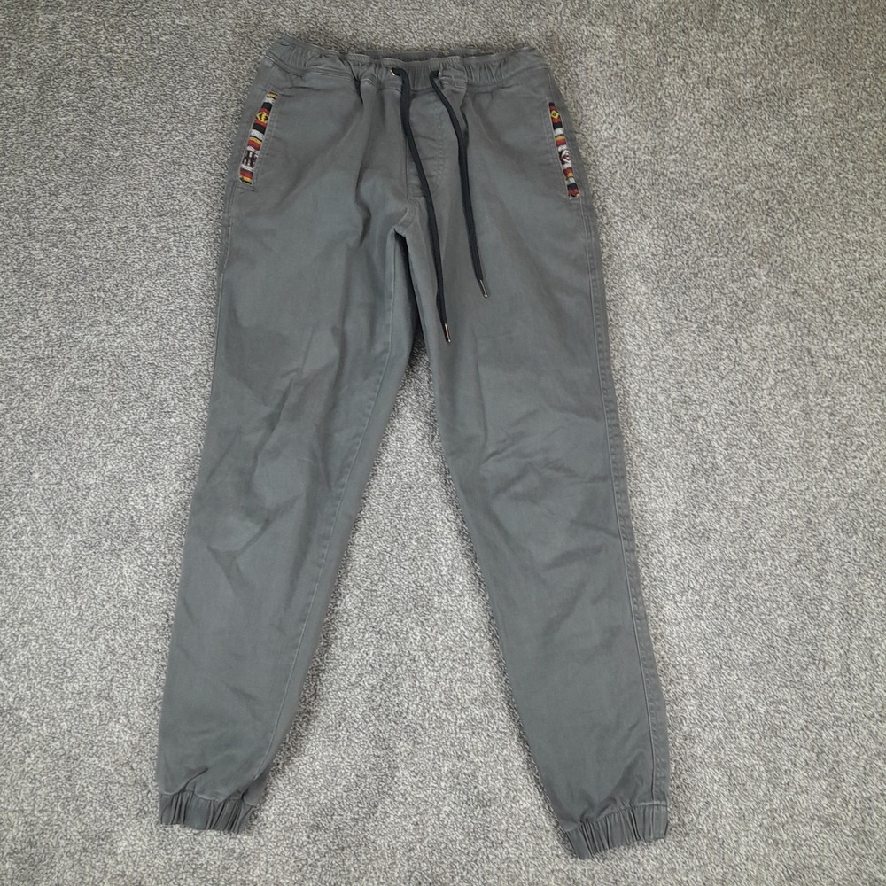 Wowie Rambler Jogger Pant Mens Medium Gray Aztec Trim Stretch